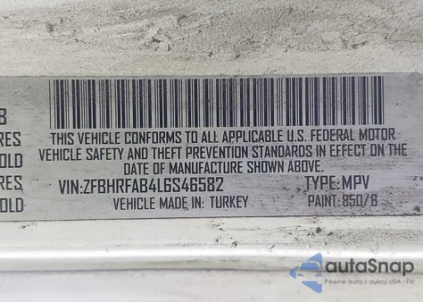 2020 Ram Promaster City Tradesman из США, поврежденный, VIN ZFBHRFAB4L6S46582